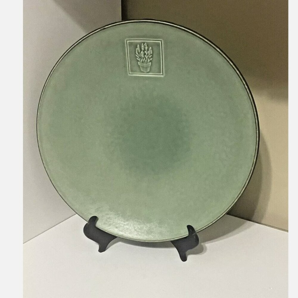 Pfaltzgraff 11 1/8" "Naturewood Serenity " Jade Celadon Green Dinner Plate